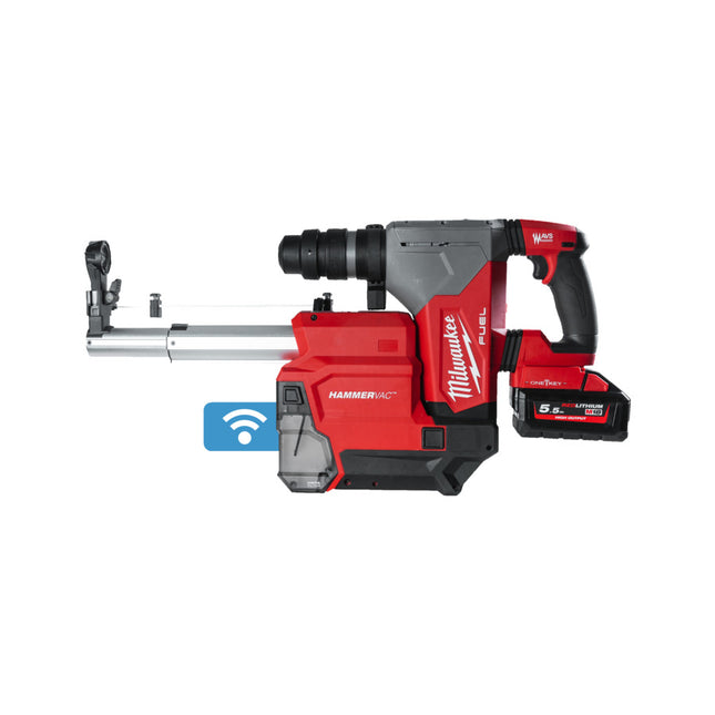 Milwaukee M18 ONEFHPX DEL-552C FUEL™ ONE-KEY™ SDS-plus 32 mm hamer met stofafzuiging