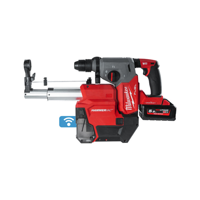 Milwaukee M18 ONEFHX DEL-552C FUEL™ ONE-KEY™ SDS-plus 26 mm hamer met stofafzuiging