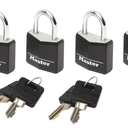 MasterLock 4 Hangsloten, 20mm, O3mm, alu, zwart