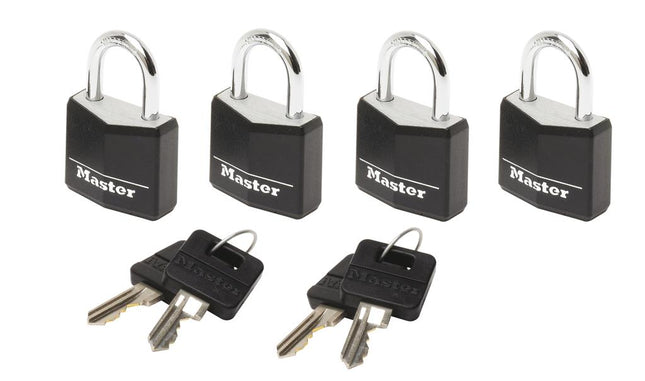 MasterLock 4 Hangsloten, 20mm, O3mm, alu, zwart
