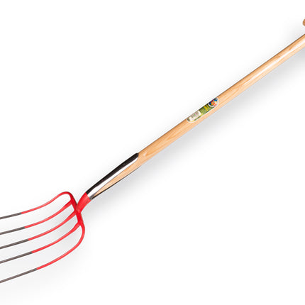 Mestvork 5-tands met dubbele veer, met T-steel 90 cm
