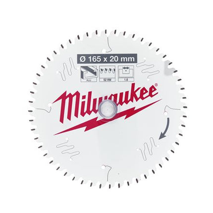 Milwaukee CSB P 165x20mm 52T cirkelzaagblad voor aluminium- 4932479087