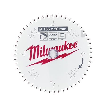 Milwaukee CSB P 165x20mm 52T cirkelzaagblad voor aluminium- 4932479087