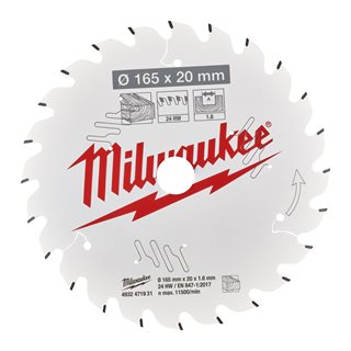 Milwaukee CSB165x20mm cirkelzaagblad- 4932471931