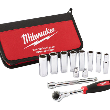 Milwaukee Doppenset Tradesman 12 stuks- 48229001
