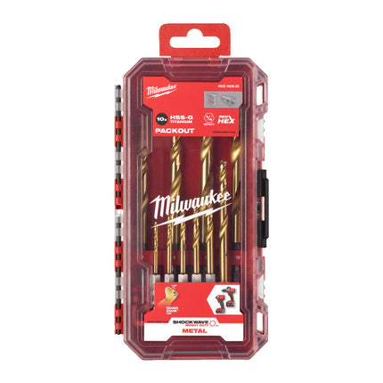 Milwaukee HSS-G RED HEX-Shockwave 10-delig Metaalborenset - 4932493865