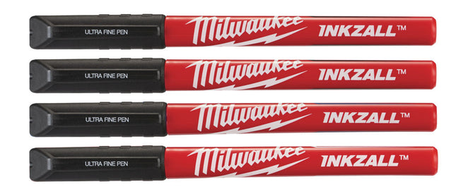 Milwaukee Inkzall marker 4st zwart met fijne punt- 48223164