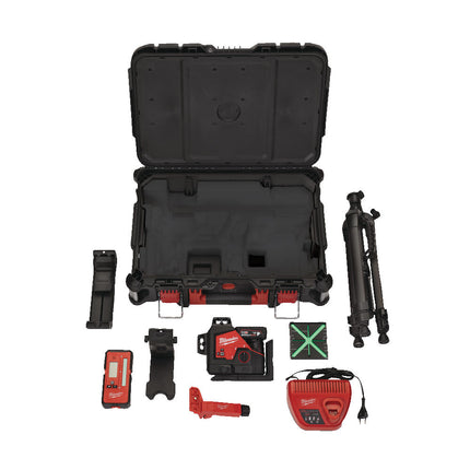 Milwaukee M12 3PLKIT-401P Kruislijnlaserset met 3x360°groen
