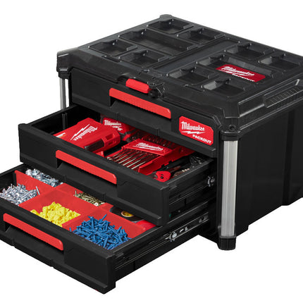 Milwaukee PACKOUT™ gereedschapskoffer met drie lades