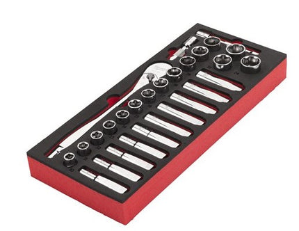 Milwaukee 1/2'' Ratel en Doppen Foam Inlay 28-delig