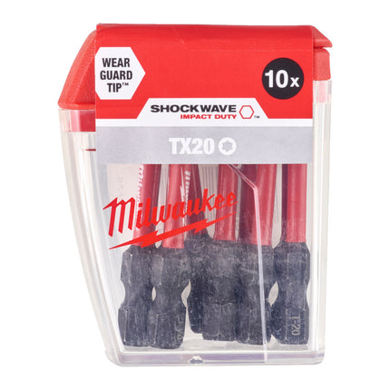 Milwaukee Schroefbit TX20x50 mm Shockwave 10-delig