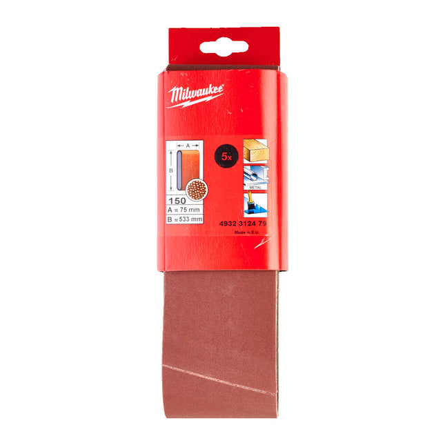 Milwaukee Schuurband 533x75mm K150 (5 stuks)- 4932312479
