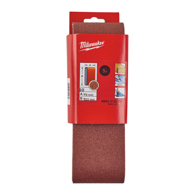 Milwaukee Schuurband 533x75mm K60 (5 stuks)- 4932312476