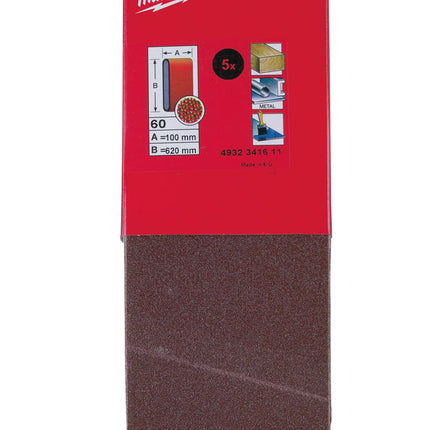 Milwaukee Schuurband 620x100mm K60 (5 stuks)- 4932341611
