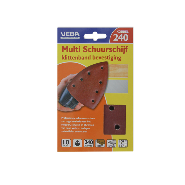 Milwaukee/VEBA schuurschijf K240, klittenband 100 x 147 mm (10 stuks)