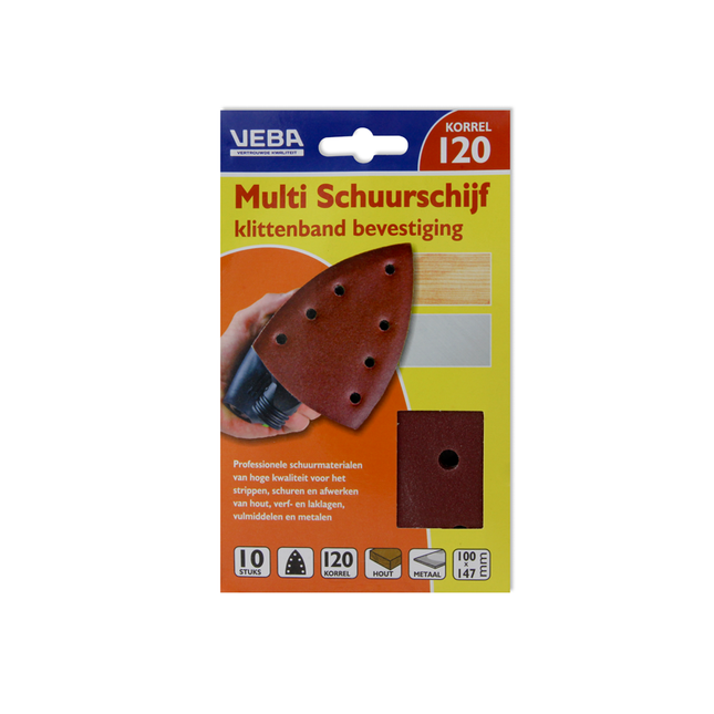 Milwaukee/VEBA schuurschijf K120, klittenband 100 x 147 mm (10 stuks)
