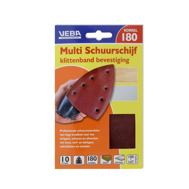 Milwaukee/VEBA schuurschijf K180, klittenband 100 x 147 mm (10 stuks)