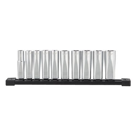 Milwaukee 3/8” doppenset lang (10-delig)-4932492509