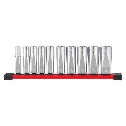 Milwaukee Doppenset 3/8 lange SAE maten 10-delig- 4932492510