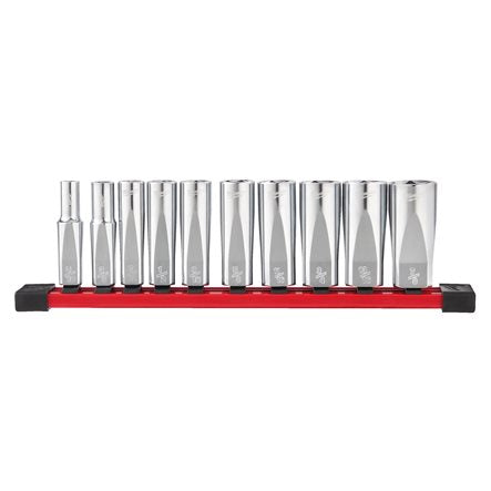 Milwaukee Doppenset 3/8 lange SAE maten 10-delig- 4932492510