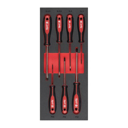 Milwaukee schroevendraaierset SL & PH Foam Inlay 7 delig - 4932492395
