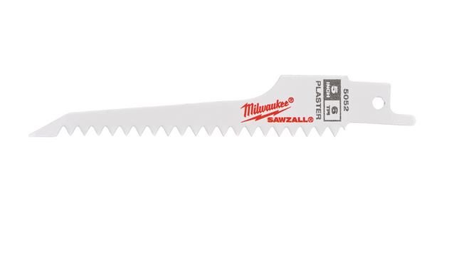 Milwaukee reciprozaagbladen Sawzall voor gipsplaat 125mmx6Tpi 5stuks - 48475052