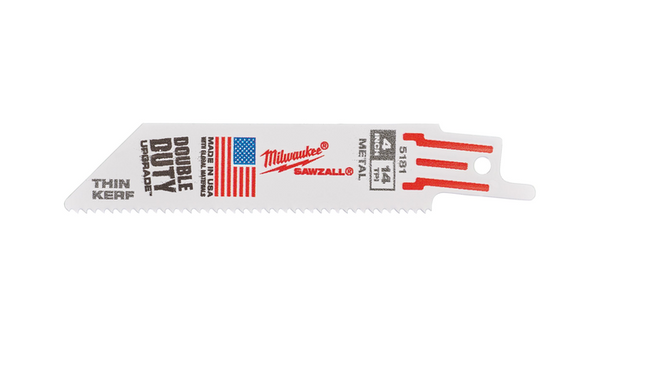 Milwaukee reciprozaagbladen Sawzall metaal Thin Kerf 100mmx14Tpi 5 stuks - 48475181