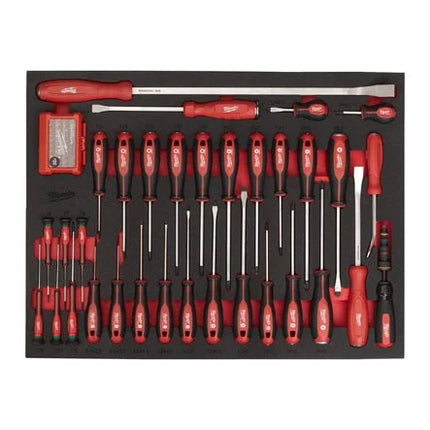 Milwaukee schroevendraaier- en koevoetset 70-delig foam inlay - 4932502084