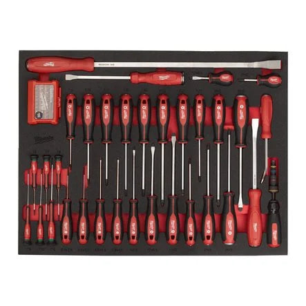 Milwaukee schroevendraaier- en koevoetset 70-delig foam inlay - 4932502084