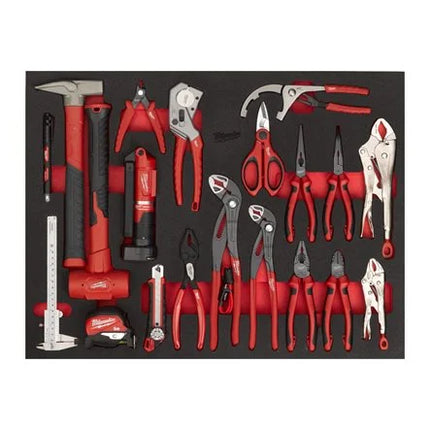 Milwaukee tangen- en hamerset 20- delige Foam inlay - 4932502087