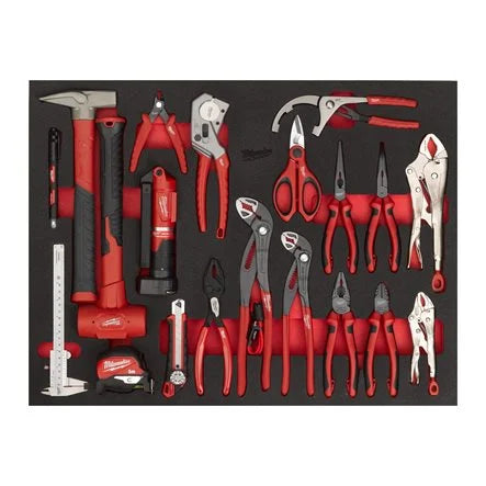 Milwaukee tangen- en hamerset 20- delige Foam inlay - 4932502087