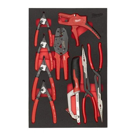 Milwaukee tangen, striptang- en metaalzaag set 9-delig foam inlay - 4932502085