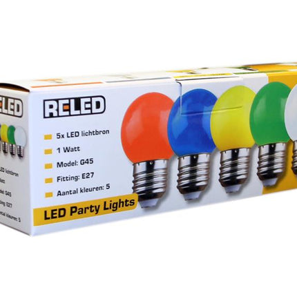 RELED Losse led-lampenset 5-kleuren voor snoer