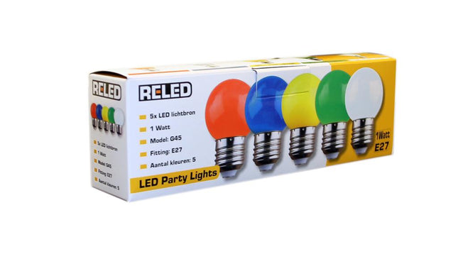 RELED Losse led-lampenset 5-kleuren voor snoer