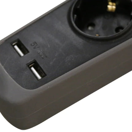 Relectric stekkerdoos 5-voudig 2x USB - RELEC492237