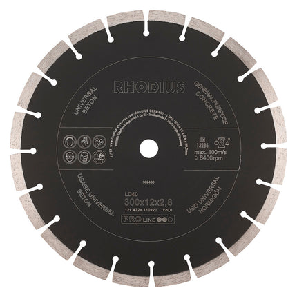 Rhodius LD40 Diamantdoorslijpschijf 300mm- 303437