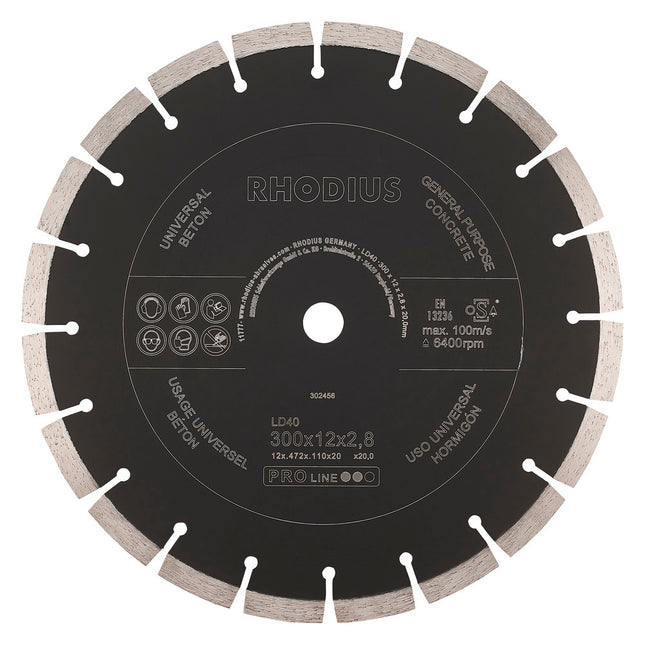 Rhodius LD40 Diamantdoorslijpschijf 300mm- 303437
