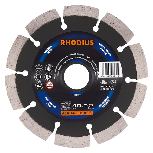 Rhodius LD50 Diamantdoorslijpschijf 125mm - 303186