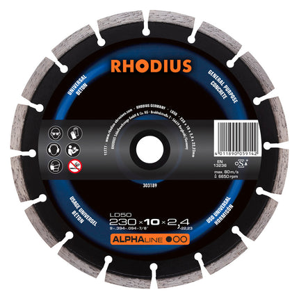 Rhodius LD50 Diamantdoorslijpschijf 230mm