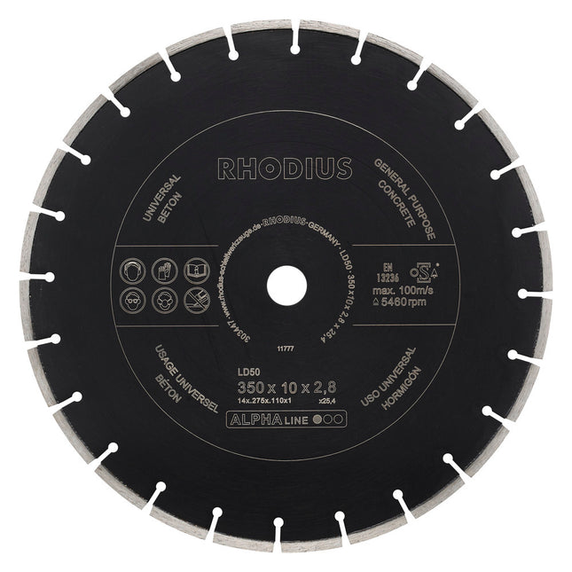 Rhodius LD50 Diamantdoorslijpschijf 350mm