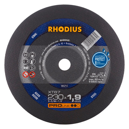 Rhodius XT67 Doorslijpschijf 230 x 1,9 x 22,23 Staal - 205711
