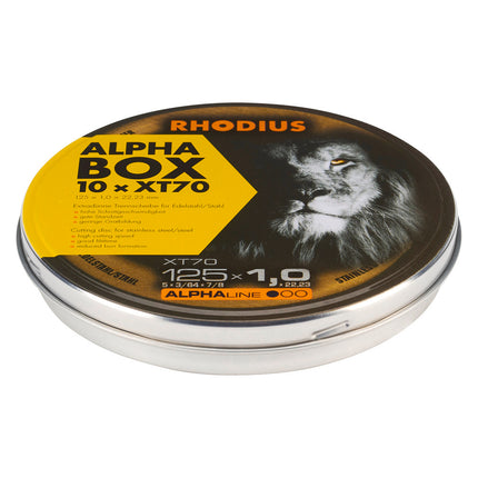 Rhodius XT70 Doorslijpschijf 125 x 1,0 x 22,23 RVS-Staal (Blik a 10 stuks) Blik