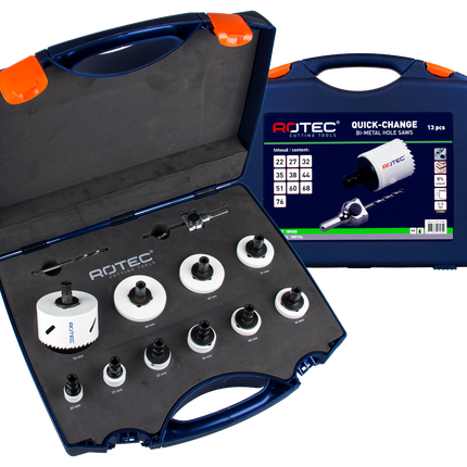 Rotec 527.5105 gatzagen set Quick-Change Elektricien 13-dlg