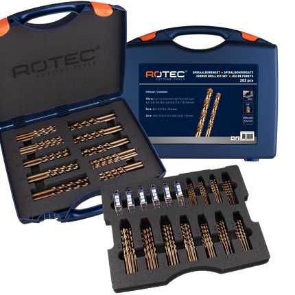 Rotec 900.0232 Spiraalboren set K202-dlg in kunststof koffer