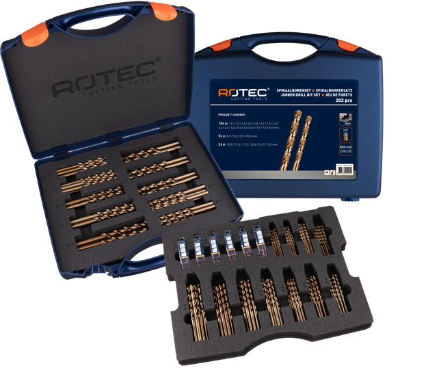 Rotec 900.0232 Spiraalboren set K202-dlg in kunststof koffer