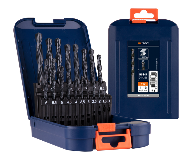 Rotec Spiraalborenset 19 delig type '100' in ABS-cassette - 900.0019K