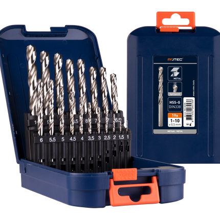 Rotec Spiraalborenset 19 delig type '105' in ABS-cassette - 900.0020K