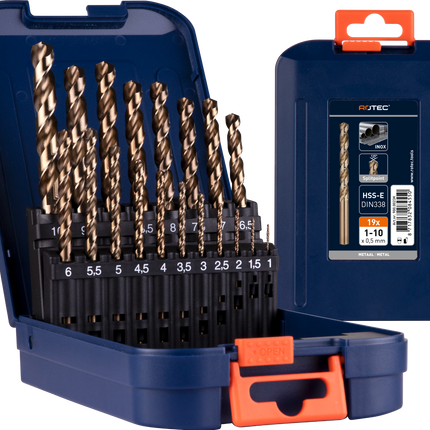 Rotec Spiraalborenset 19 delig type '111' in ABS-cassette - 900.0023K