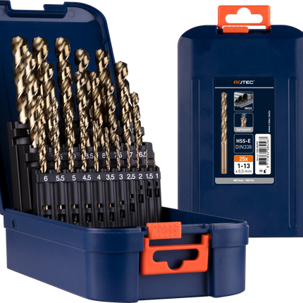 Rotec Spiraalborenset 25 delig type '111' in ABS-cassette - 900.0029K