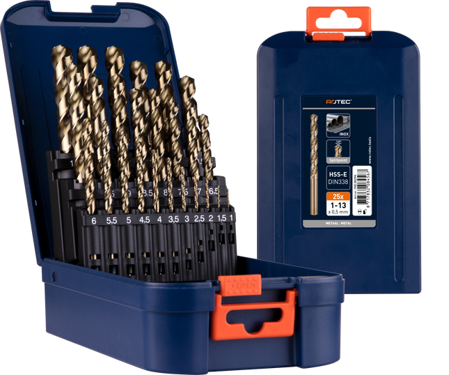 Rotec Spiraalborenset 25 delig type '111' in ABS-cassette - 900.0029K
